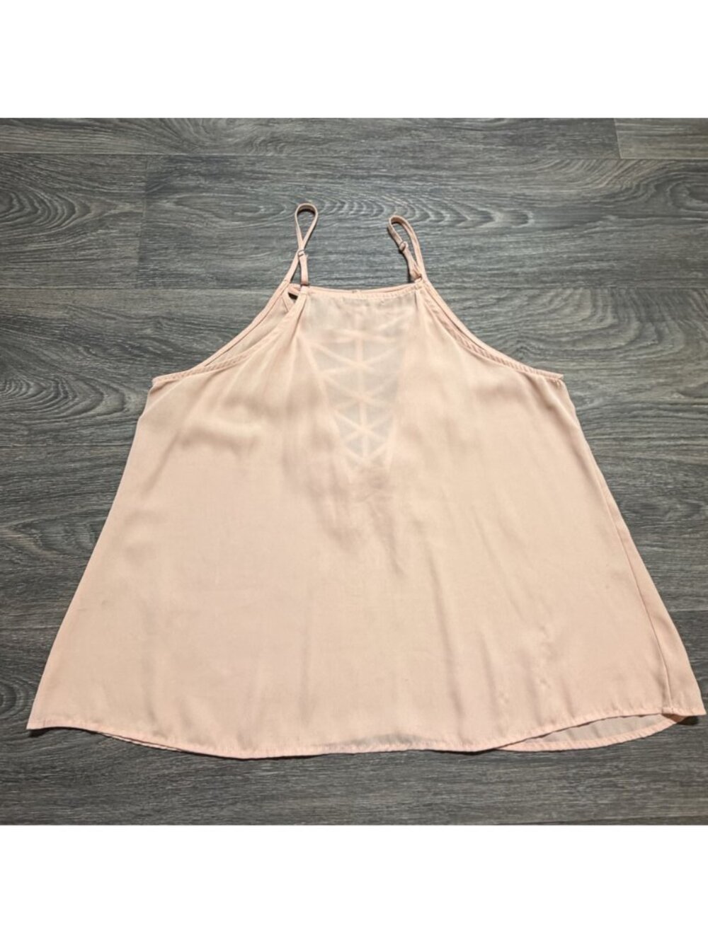 BKE Red Fringe Tank Top Large Blush Pink Crisscross Strappy Festival Y2K 00s - Picture 9 of 16